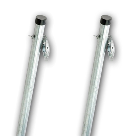 2.4m One Piece Cleat & Pulley Clothes Post (Twin Pack)