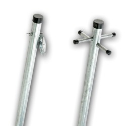 2.4m Cleat & Pulley + One Piece Standard Clothes Post (Twin Pack)