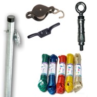 Post to Wall Cleat & Pulley Complete Set